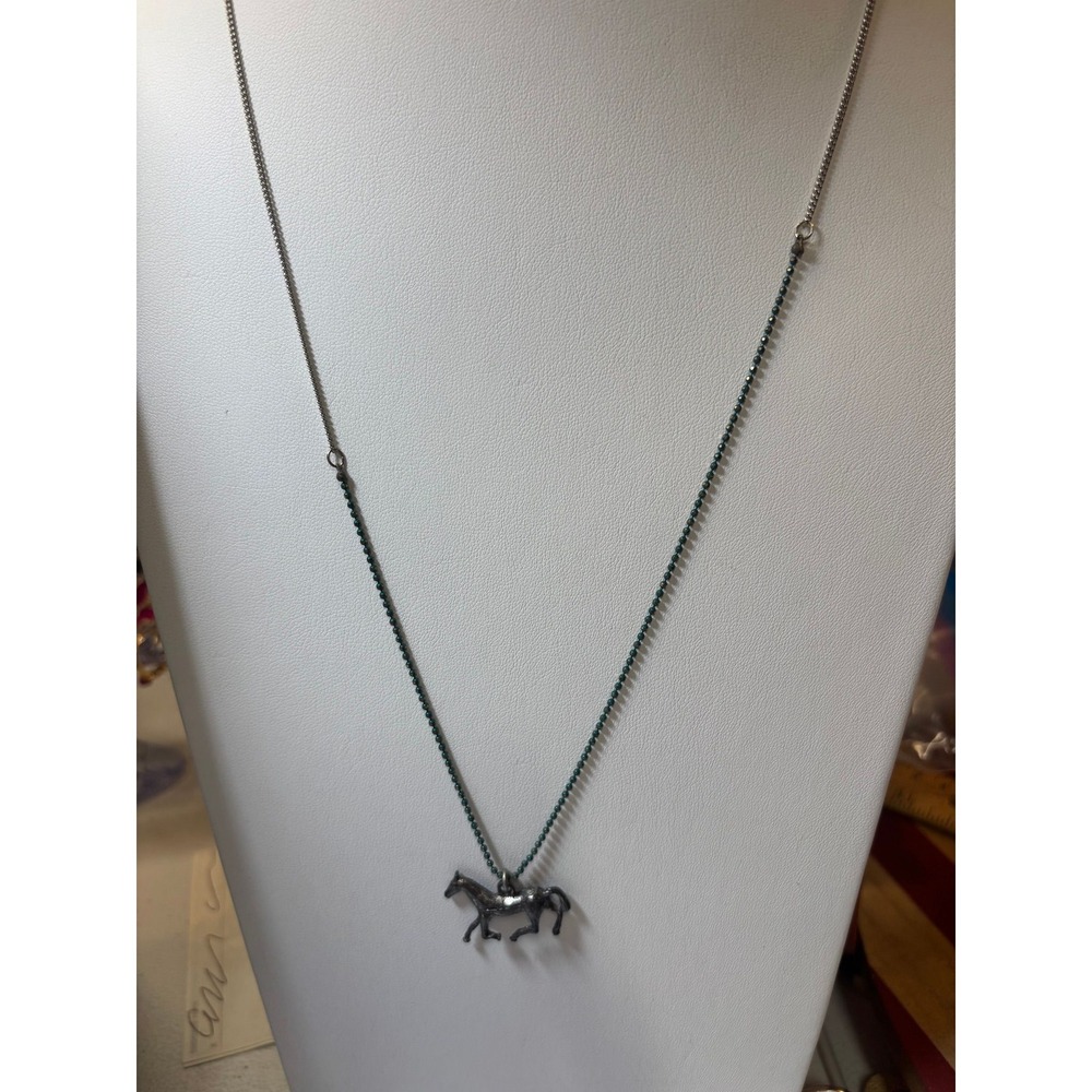 #42. Silver-tone Horse Necklace